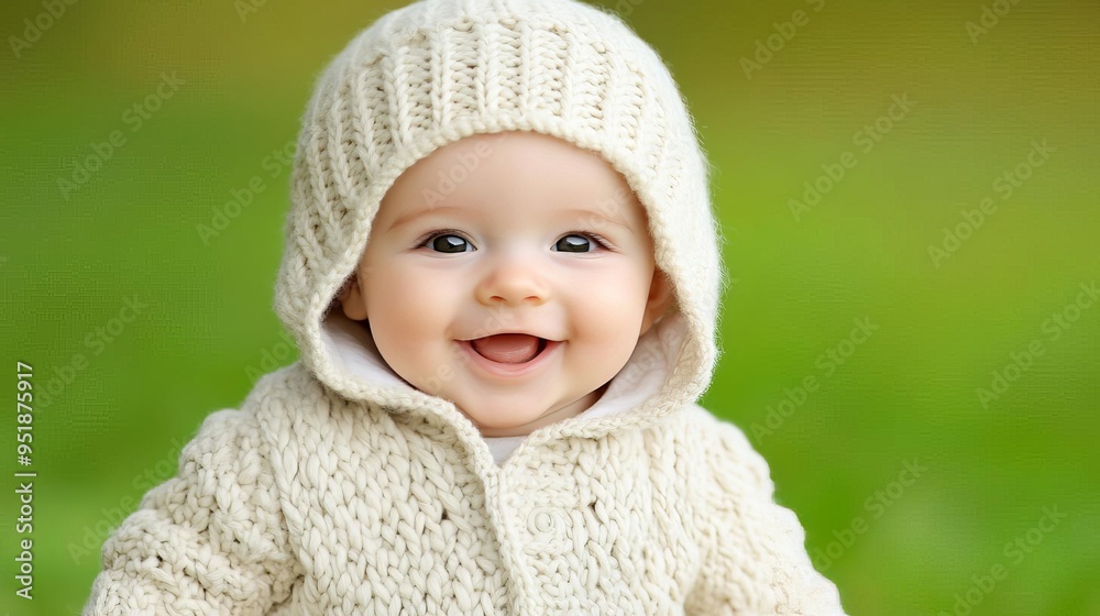 Happy baby with a bright smile, soft lighting, warm background, joy and innocence, close-up shot Happy baby with a bright smile, soft lighting, warm background, joy and innocence, close-up shot