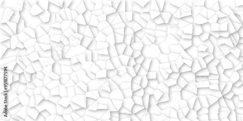 Abstract vector design 3d digital background white broken glass effect wall crack broken wall. Random lines decay grungy texture desolate distressed plates
