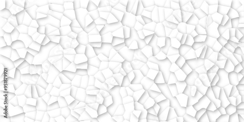Abstract vector design 3d digital background white broken glass effect wall crack broken wall. Random lines decay grungy texture desolate distressed plates