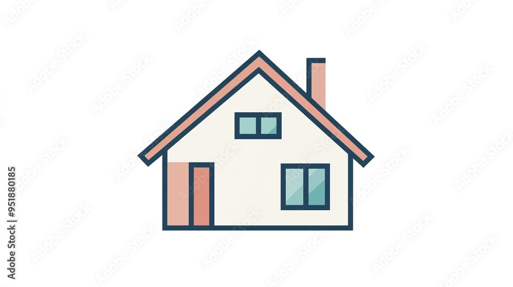 Simple House Icon with Pitched Roof: Minimalist Design Featuring a Classic Architectural Element Simple House Icon with Pitched Roof: Minimalist Design Featuring a Classic Architectural Element
