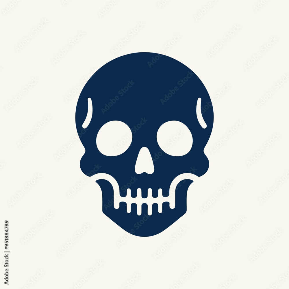 simple silhouette skull logo design white background simple silhouette skull logo design white background