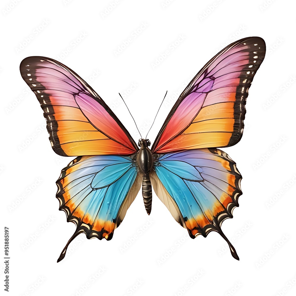 Colorful butterfly, isolated on white background. Colorful butterfly, isolated on white background.