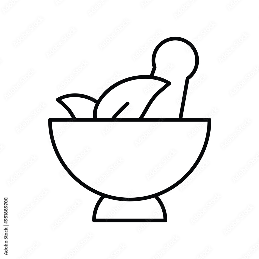 herbal line icon with white background vector stock illustration herbal line icon with white background vector stock illustration