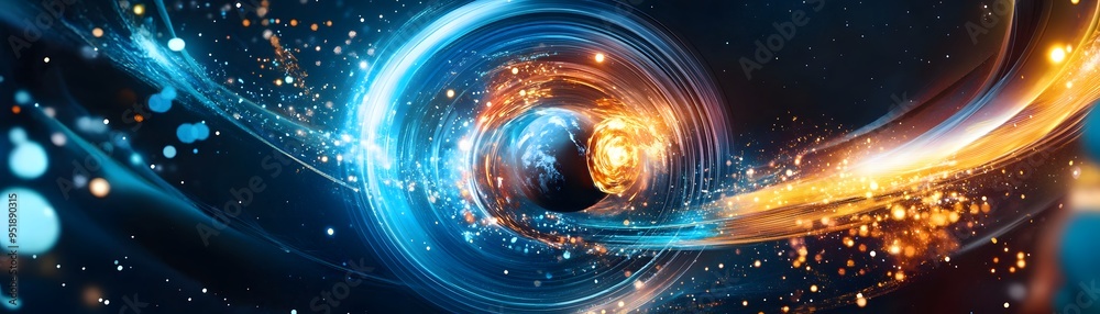 Abstract Planet Earth In Cosmic Swirl Of Light And Energy. Abstract Planet Earth In Cosmic Swirl Of Light And Energy.
