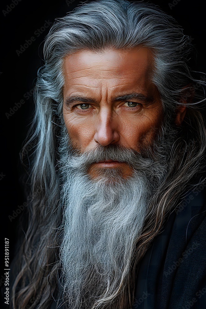 Epic Fantasy Portrait with Beard and Cinematic Lighting. Epic Fantasy Portrait with Beard and Cinematic Lighting.