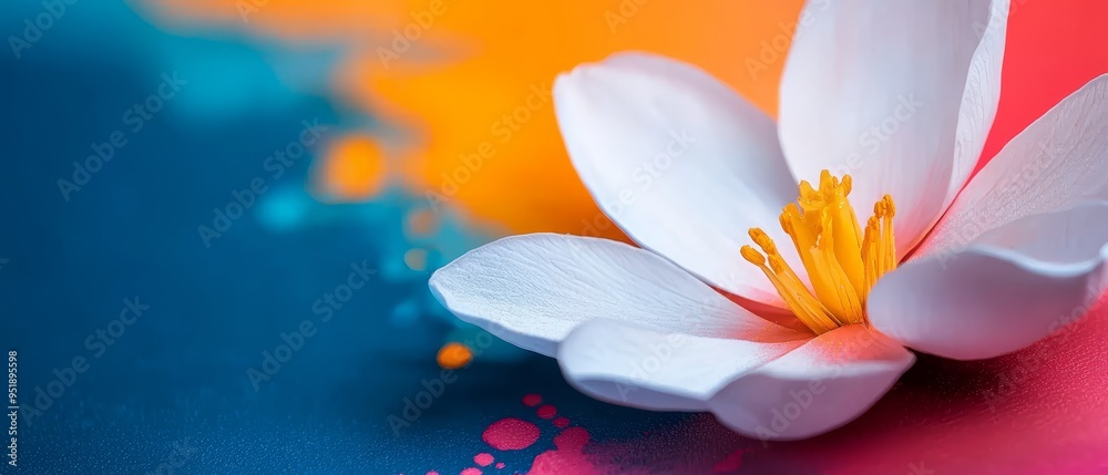 blue, pink, yellow, orange - adorned with water droplets blue, pink, yellow, orange - adorned with water droplets