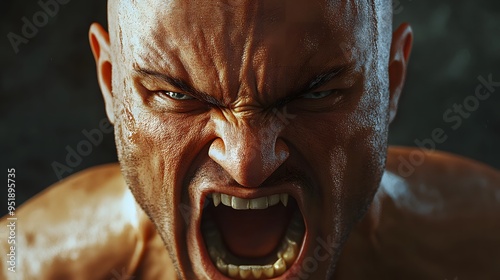 For Angry Person Screaming with Bald Head and Intense Emotion
