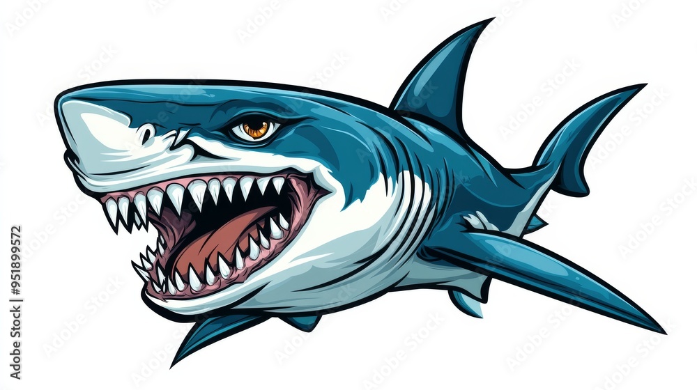 Angry Shark with Sharp Teeth. Angry Shark with Sharp Teeth.