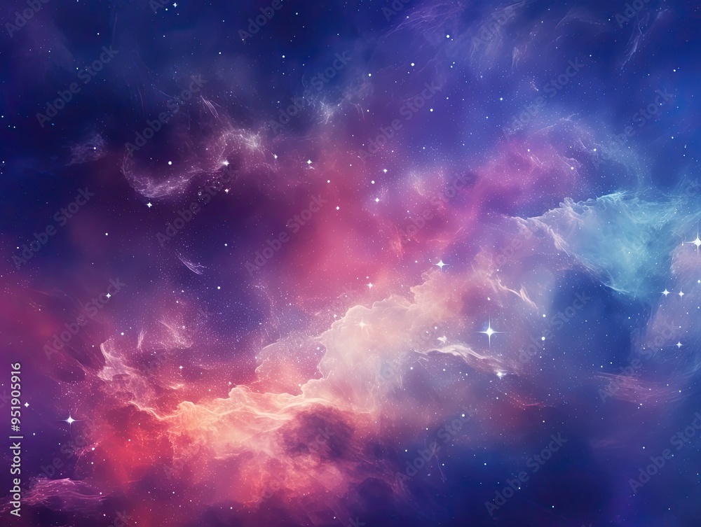 Fototapeta premium Nebula and galaxies in space abstract cosmos background