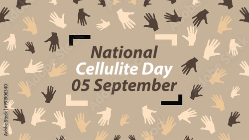 National Cellulite Day vector banner design with geometric shapes and vibrant colors on a horizontal background.
