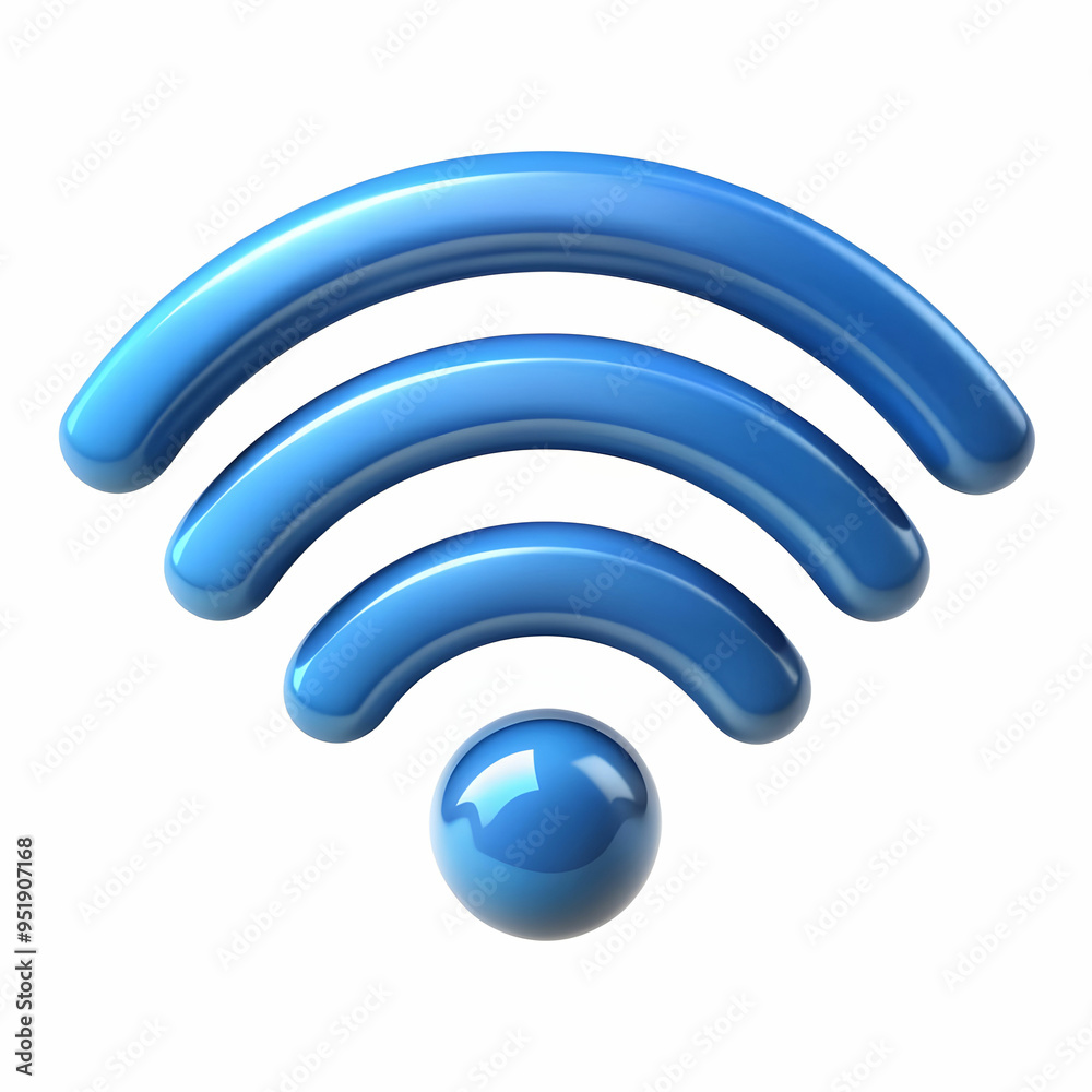 a 3d representation of WIFI waves isolated on white background a 3d representation of WIFI waves isolated on white background