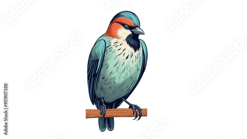 Elegant Perching Bird with Transparent Background: A Touch of Natural Beauty