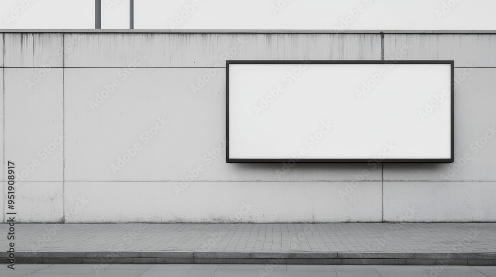 Blank Billboard Mockup on Concrete Wall. Blank Billboard Mockup on Concrete Wall.