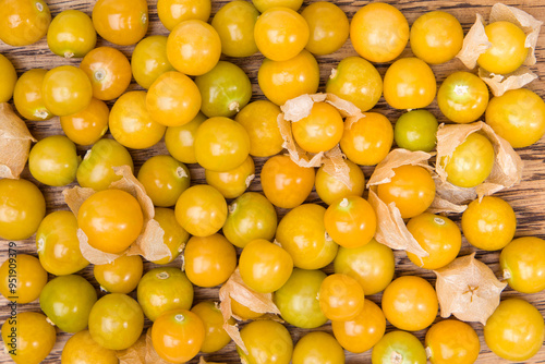 Cape gooseberry (Physalis peruviana) fruit close up