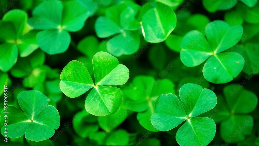 Juicy green clover leaves create a bright background, places for text. Juicy green clover leaves create a bright background, places for text.