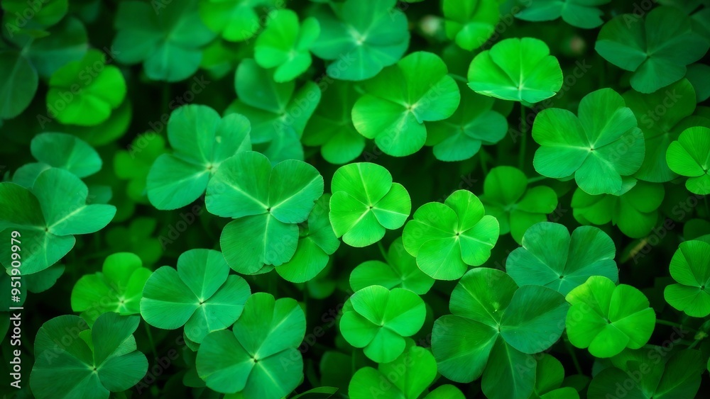 Juicy green clover leaves create a bright background, places for text. Juicy green clover leaves create a bright background, places for text.