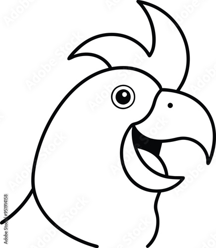 Cheerful cockatoo grins with an open beak capturing its lively and affectionate personality perfectly
