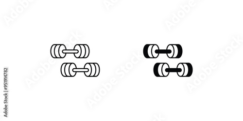 barbell set icon with white background vector stock illustration