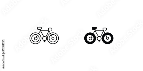 bicycle set icon with white background vector stock illustration