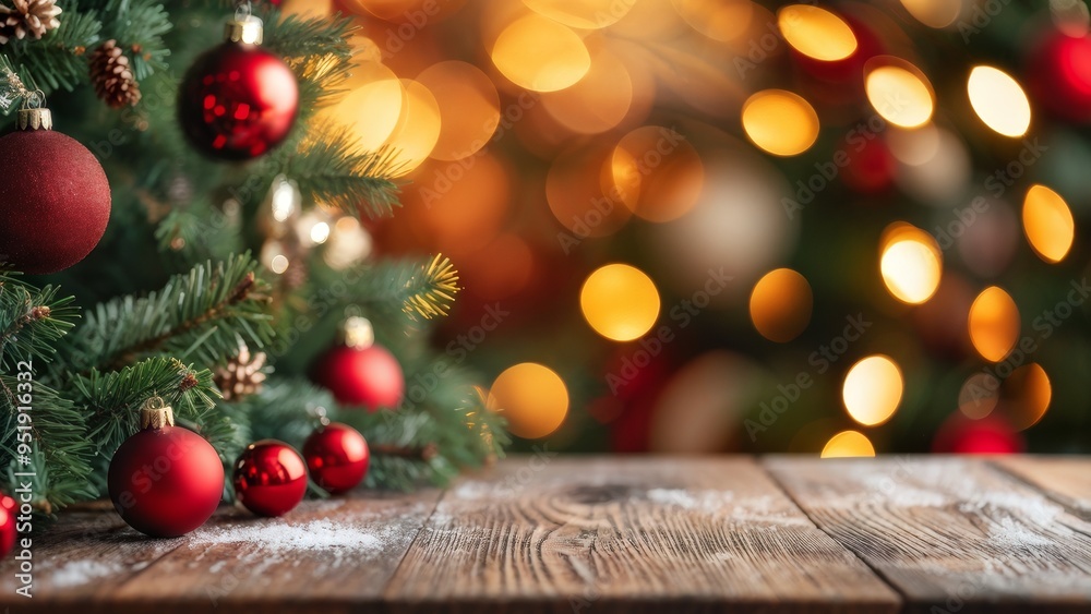 An empty Christmas background with a Christmas tree for mounting a display case with goods. An empty Christmas background with a Christmas tree for mounting a display case with goods.
