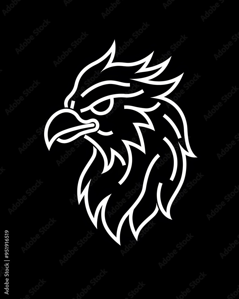Griffin head minimalist line art illustration Griffin head minimalist line art illustration