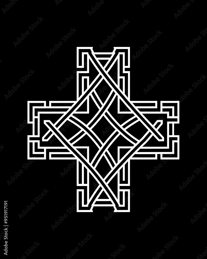 Jerusalem Cross Christianity minimalist line art illustration Jerusalem Cross Christianity minimalist line art illustration