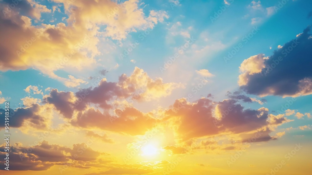 Summer sky background on beautiful sunset