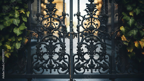 Ornate details of an ancient castles wrought