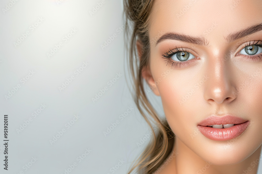 Obraz premium A woman with green eyes and a light skin tone, generative ai image,