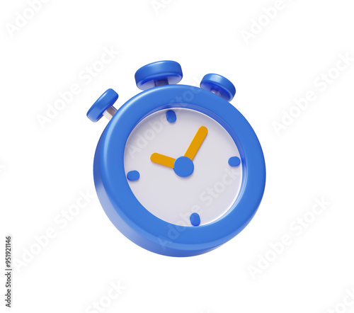 Blue stopwatch clock fast service urgent work stopwatch illustration