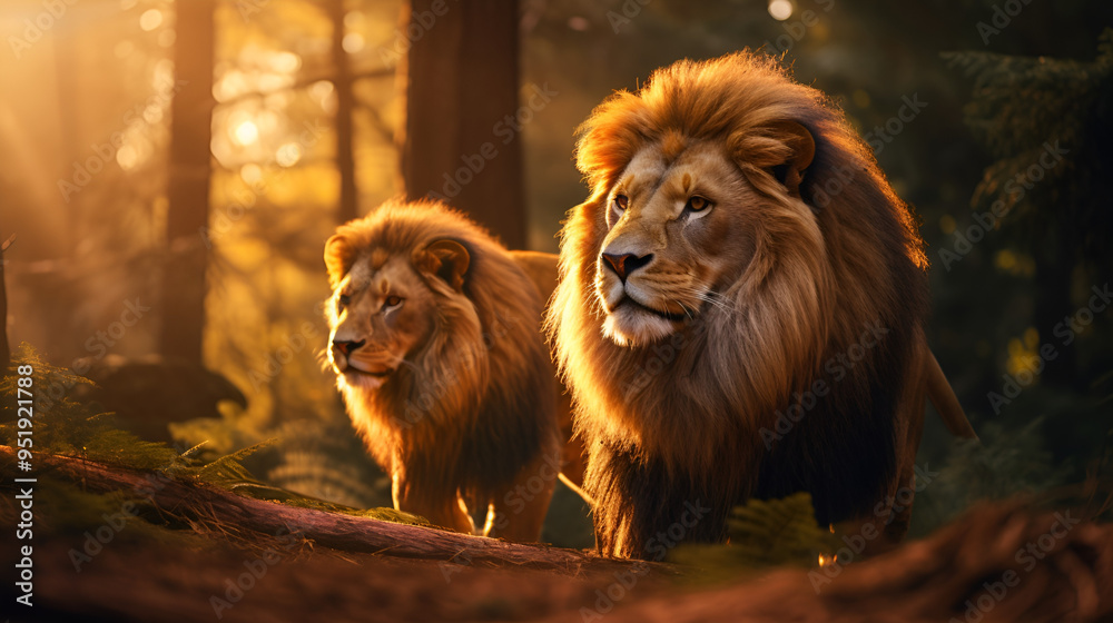 Naklejka premium lion in zoo