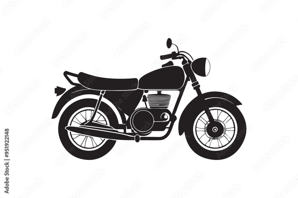 Fototapeta premium Motorbike silhouette vector illustration, Motorbike silhouette vector, Motorbike silhouette line art, Motorbike silhouette image