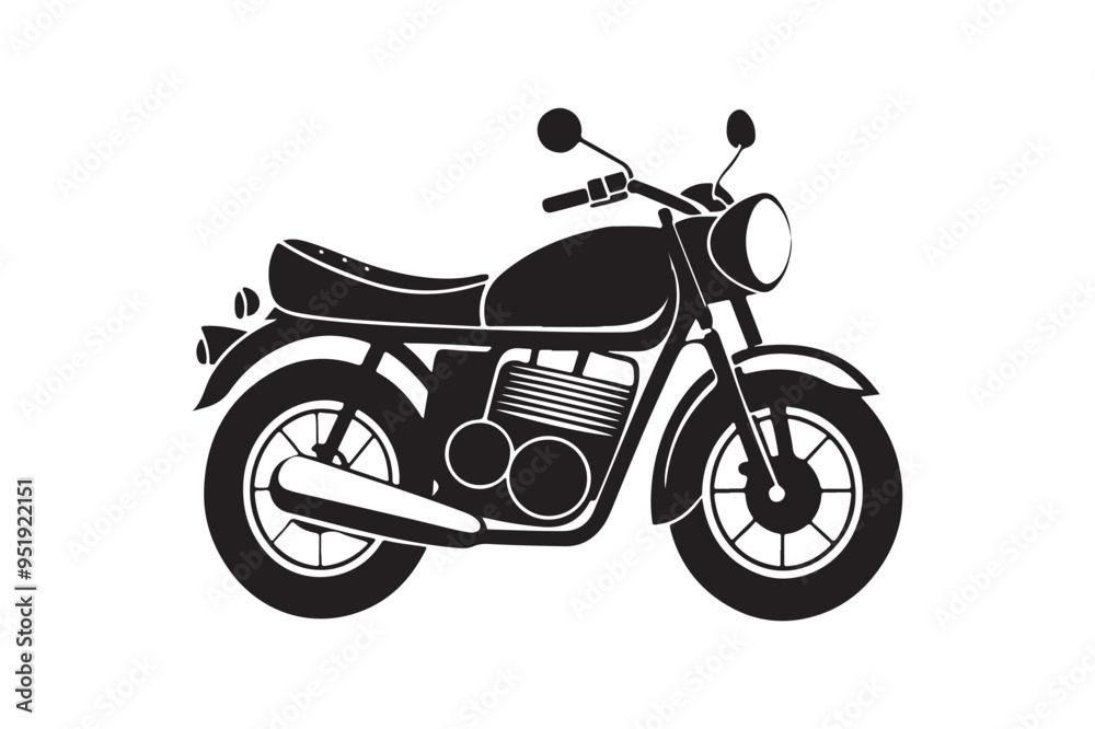 Fototapeta premium Motorbike silhouette vector illustration, Motorbike silhouette vector, Motorbike silhouette line art, Motorbike silhouette image