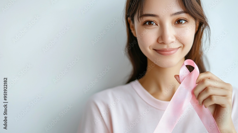 Breast Cancer Awareness Month Symbolized by Pink Ribbon in Focus Breast Cancer Awareness Month Symbolized by Pink Ribbon in Focus