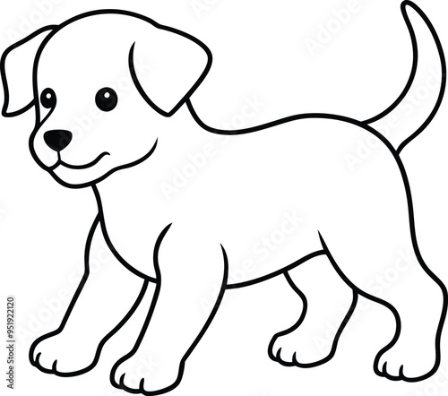 Adorable dog line art perfect for kids to color and create fun and lively scenes 