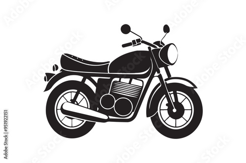 Motorbike silhouette vector illustration, Motorbike silhouette vector, Motorbike silhouette line art, Motorbike silhouette image photo