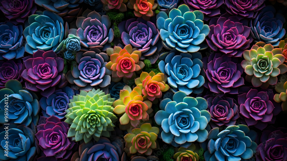 Succulent garden capturing the unique geometry Succulent garden capturing the unique geometry