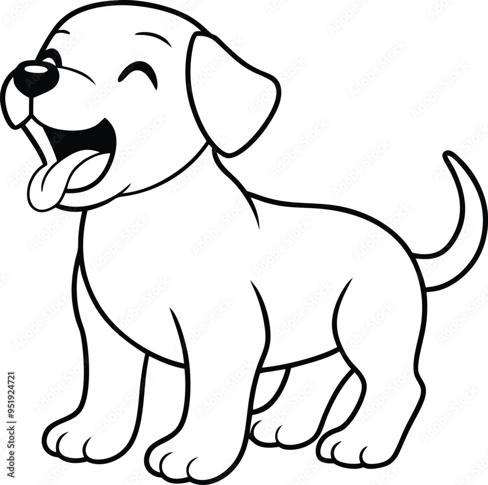 Playful dog illustration with a wagging tail waiting for kids' creativity
Playful dog illustration with a wagging tail waiting for kids' creativity