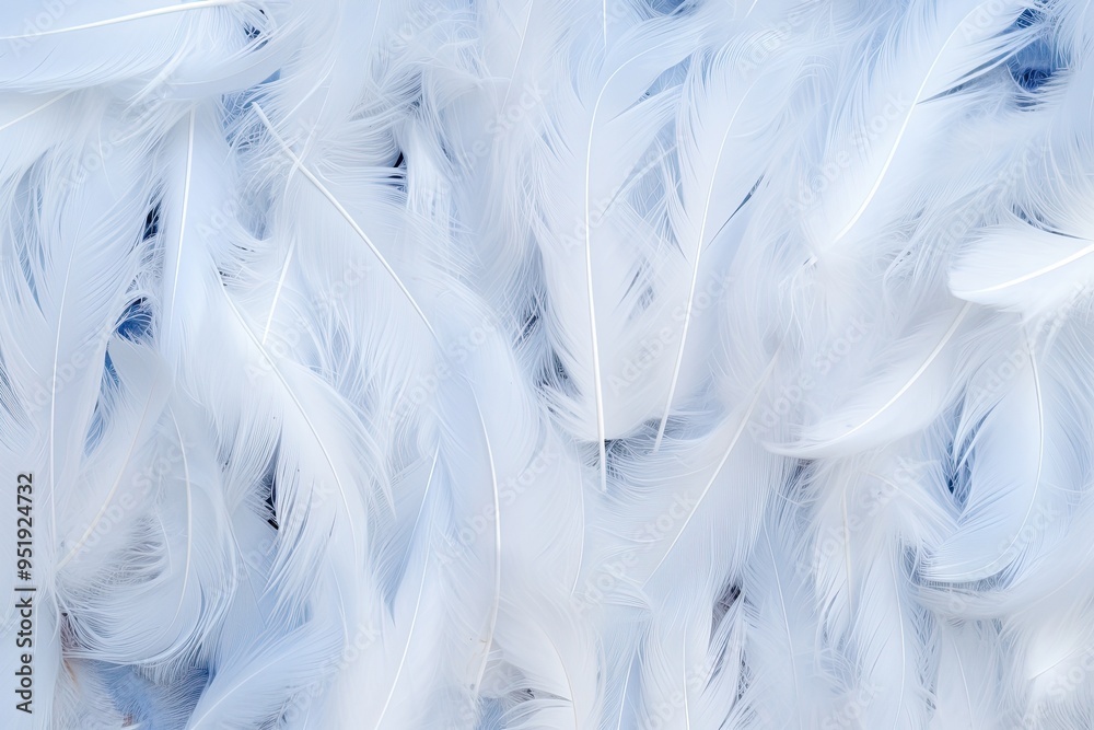 Fototapeta premium Soft feather close-up texture flat lay background