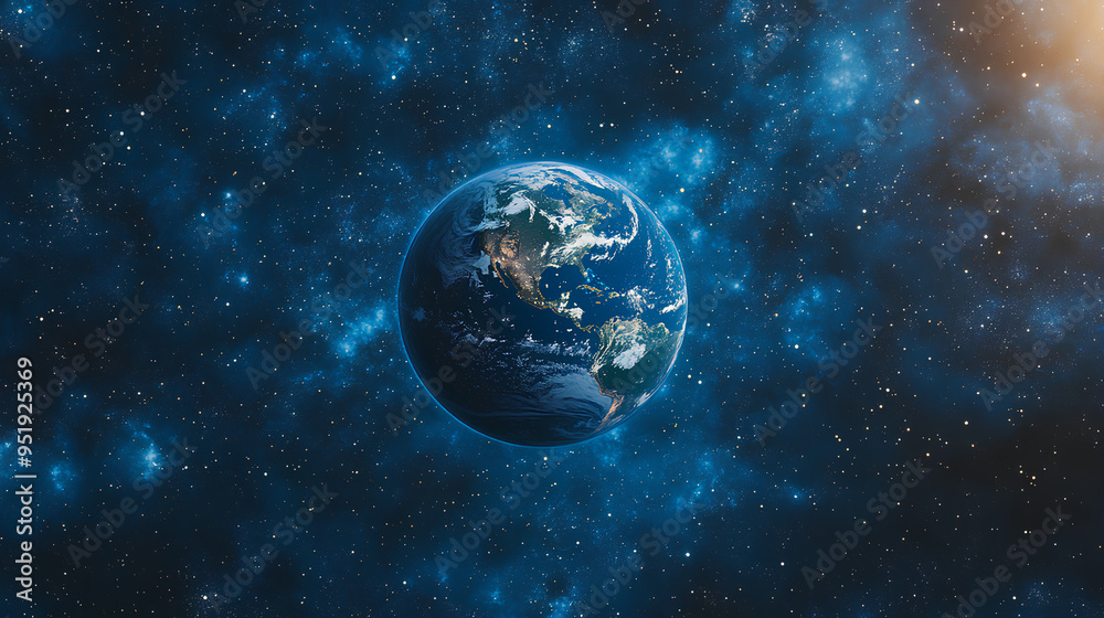 Naklejka premium Earth planet orbit. High quality digital space 