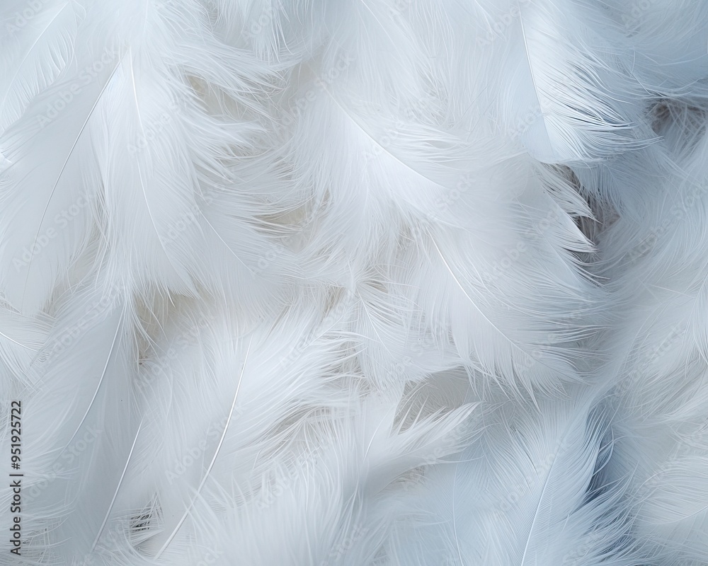 Fototapeta premium Soft feather close-up texture flat lay background