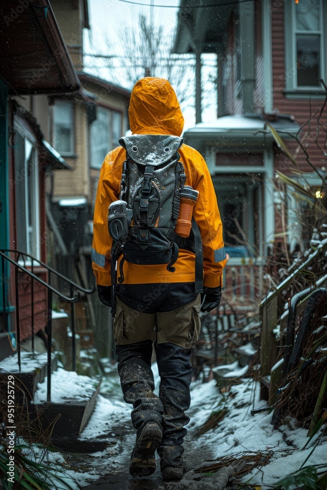 Skilled handyman arrives at residence with tools and equipment to handle home repairs Skilled handyman arrives at residence with tools and equipment to handle home repairs