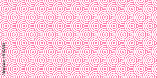 	
Overlapping creative diamond circle abstract pink pattern background with waves texture. geometric digital fabric pattern circles floral and spiral round lapping retro background.