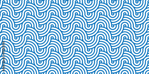 Overlapping creative diamond circle abstract blue pattern background with waves texture. geometric digital fabric pattern circles floral and spiral round lapping blue retro background.