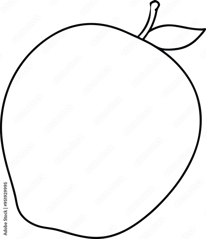 Elegant mango shape in minimalistic outline form
