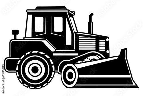 bulldozer vector illustration