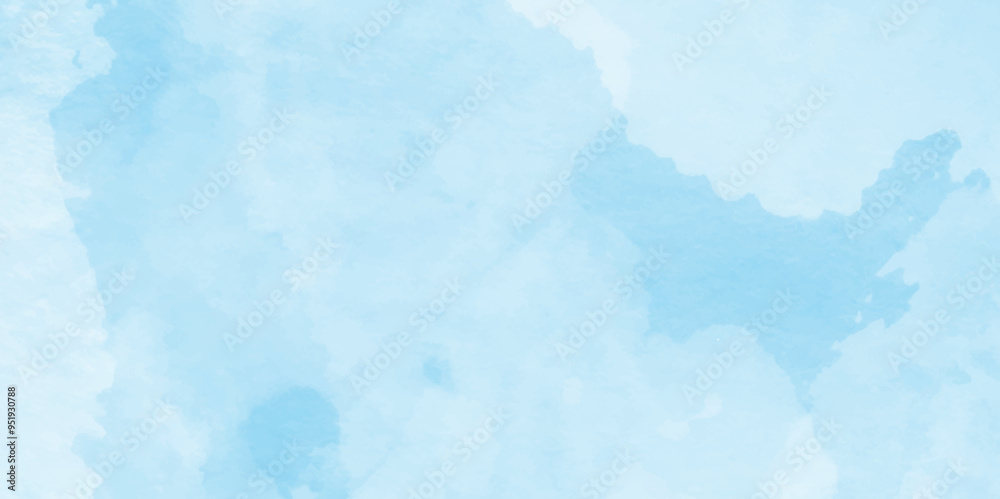 Obraz premium Abstract grunge tint light blue watercolor background. Hand painted template for cards, flyer, poster, banner, and cover design.Abstract Blue Watercolor Texture Background,