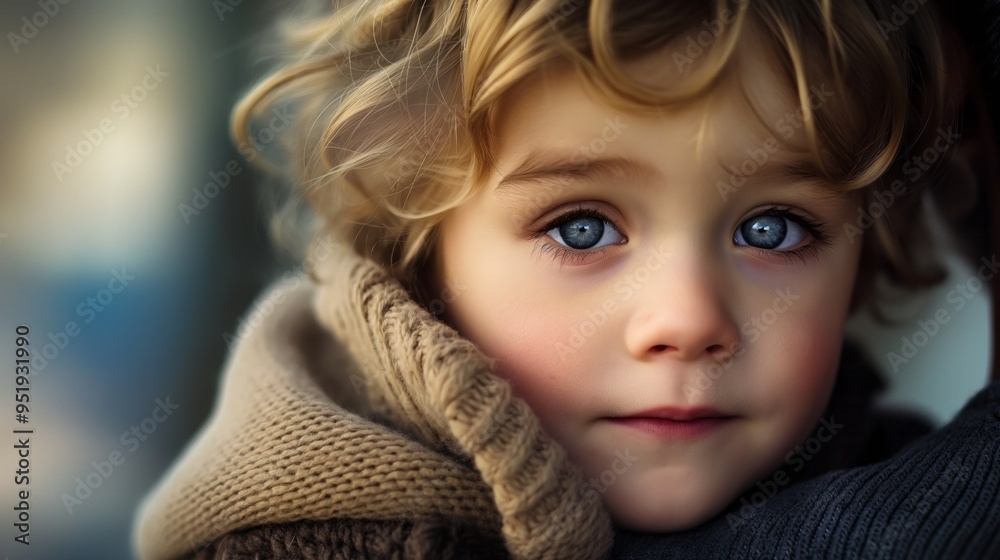 Close Up Portrait of a Child with Blue Eyes Close Up Portrait of a Child with Blue Eyes