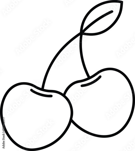 Two cherries depicted in minimal line art emphasizing purity and understated charm
