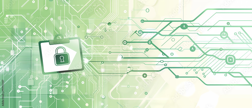 Fototapeta premium Secure Digital Records, Protecting Patient Information with Advanced Medical Cybersecurity 